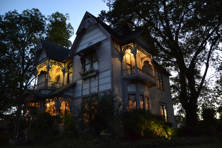 CarletonHouse B&B porch at nighttime